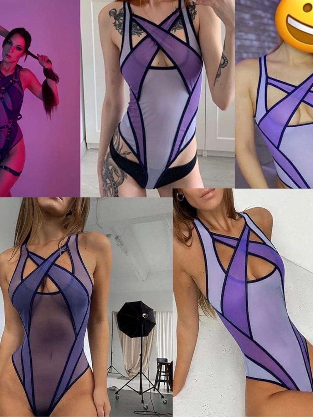 Kids Purple Mesh One-Piece Swimsuit - Picture 5 of 5